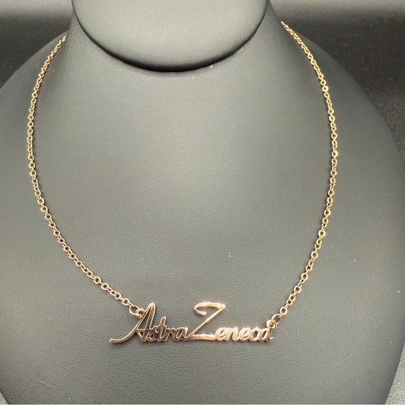 Pharmaceutical Rose Goldtone AstraZeneca Delicate Minimal Necklace - Picture 6 of 9